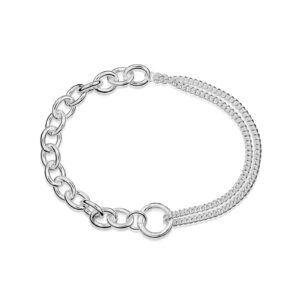 Armband Contrast 19 cm silver.