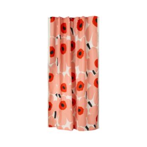 Duschdraperi Unikko 180x200 cm orange/off white.
