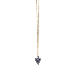 Halsband Hjärta guld/svart.