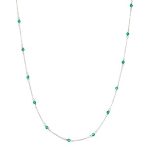 Halsband Santa Monica 42cm Grön Silver.