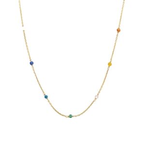 Halsband Santa Monica 42cm Multi Guld.