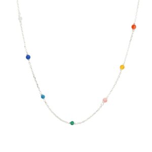 Halsband Santa Monica 42cm Multi Silver.