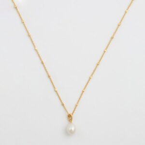 Halsband Treasure Single Pearl Guld.