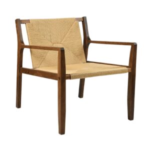 Loungefåtölj m flätad sits Alma Mörk ek.