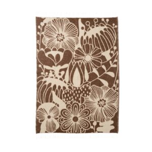 Pläd Blomranka brown/beige