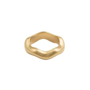 Ring Bolded Wavy Guld 19mm.