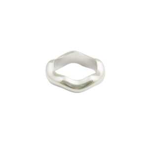 Ring Bolded Wavy Silver 17mm.