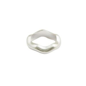 Ring Bolded Wavy Silver 18mm.