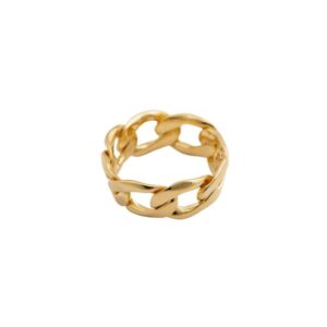 Ring Links Curb Chain Guld 18mm.