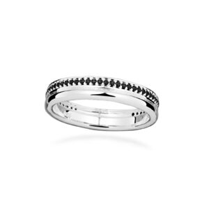 Ring Nano Silver/svart 19 mm.