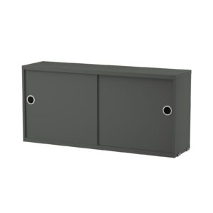 Skåp m skjutdörrar 78x20x37 Mörkgrå.