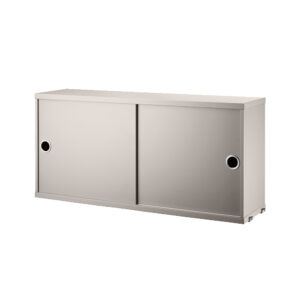 Skåp m skjutdörrar 78x20x37 beige.