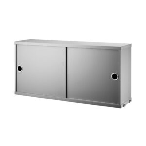 Skåp m skjutdörrar 78x20x37 grå.