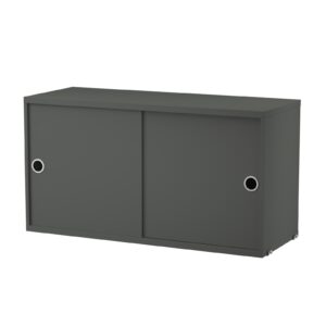 Skåp m skjutdörrar 78x30x42 Mörkgrå.