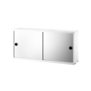 Skåp m spegeldörrar 78x20x37 vit.