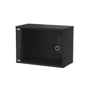 Skåp med glasdörr 58x30 Svartbetsad Ask.